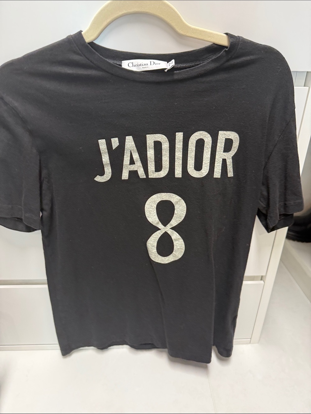Dior Black womens J'ADIOR Graphic Tee with Silver Number 8
